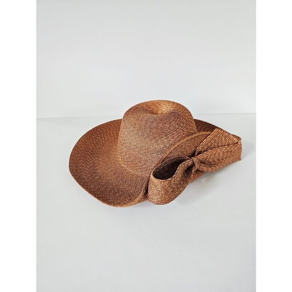 Vintage Morgan Taylor Italian Straw Raffia Bow Detail Wide Brim Derby Sun Hat main image 5